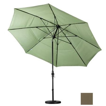 California Umbrella California Umbrella GSCUF118705-5425-DWV 11 ft. Fiberglass Market Umbrella Collar Tilt DV - Matted Black-Sunbrella-Cocoa GSCUF118705-5425-DWV